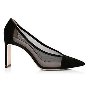 Suede and mesh heels